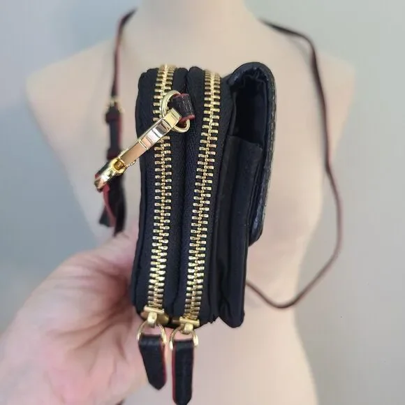 Vera Bradley On The Square Wristlet 2.0 Rosewood Black Floral 3-in-1 Crossbody - Picture 4 of 11